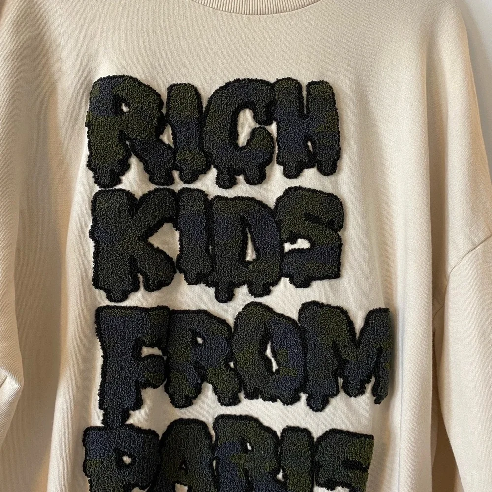 Eleven Paris Beige Sweatshirt with Black Label - Picture 2 of 5